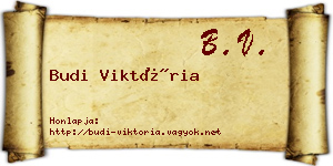 Budi Viktória névjegykártya
